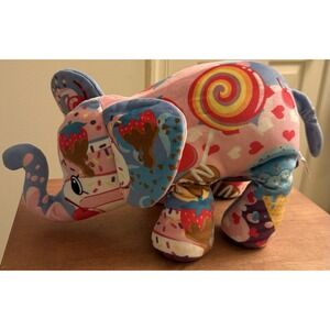 Pop Art Soft Sweetie Elephant Plush 16" / 10"‎ Bean Bag Dessert Stuffed Animal